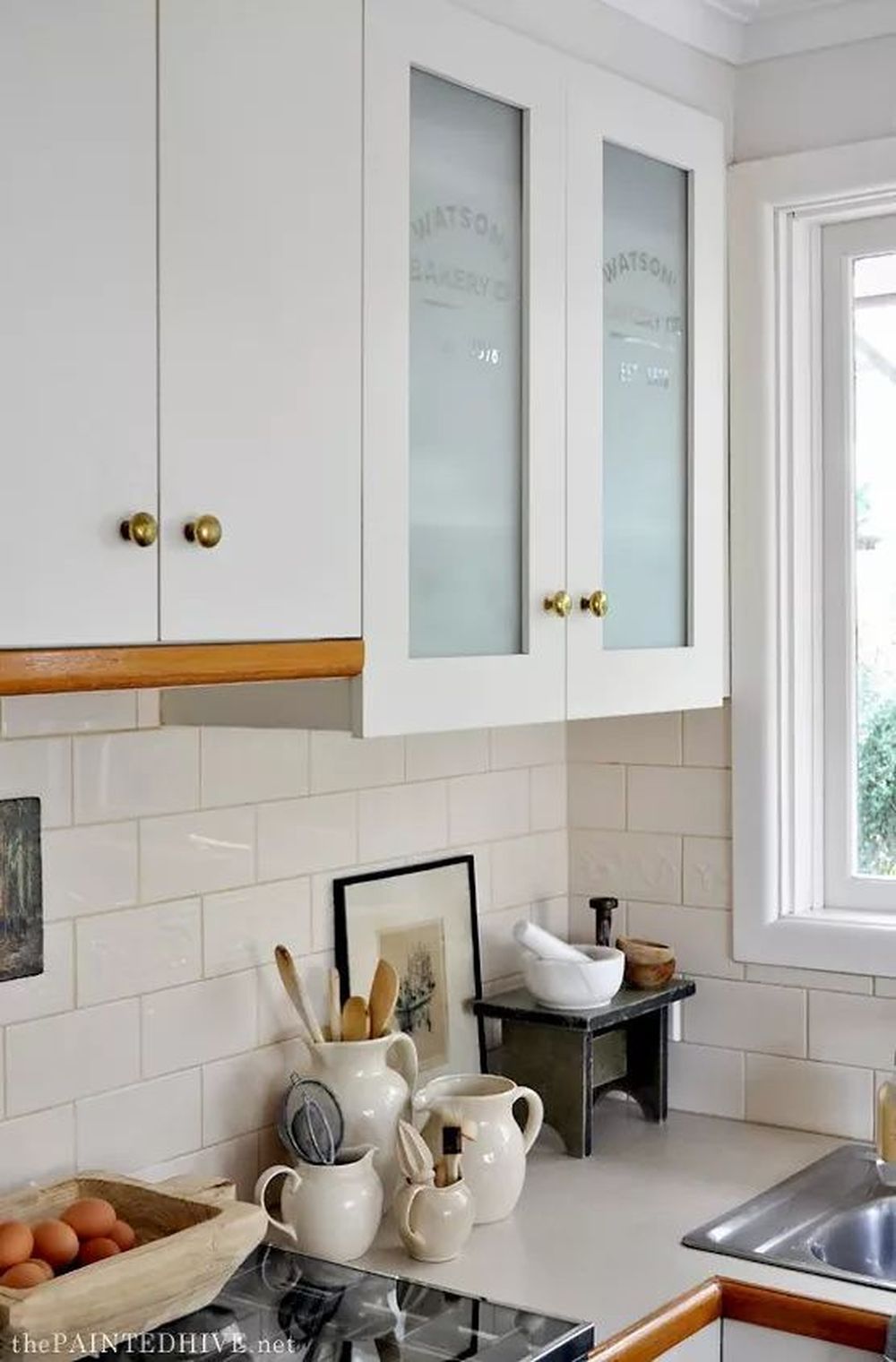 Frosted glass cabinet doors 