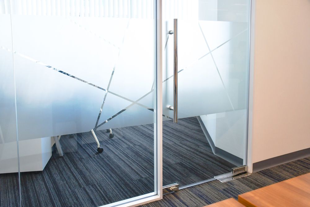 Frosted glass door