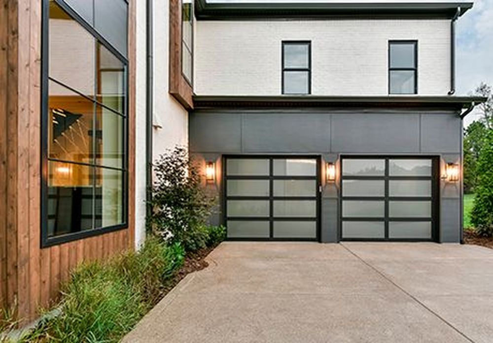 Frosted glass garage door 