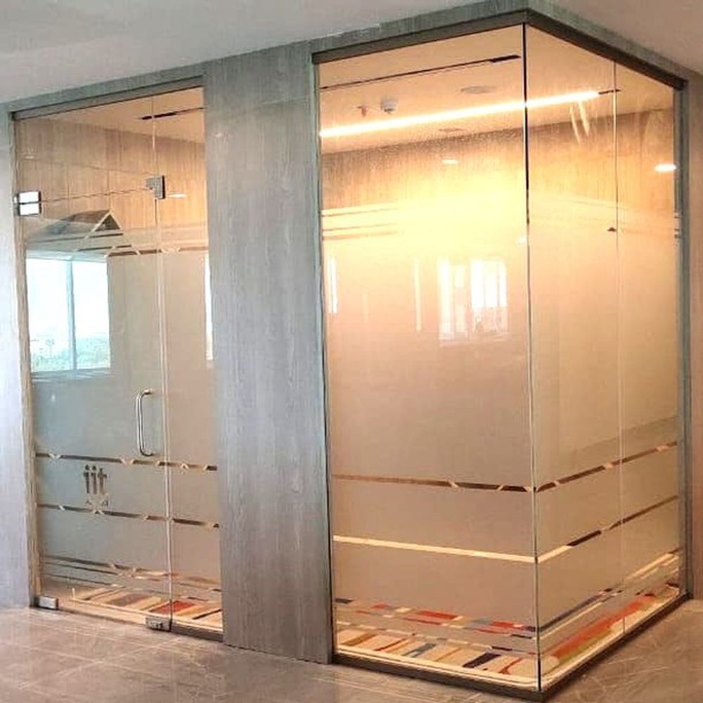 Frosted shower doors 