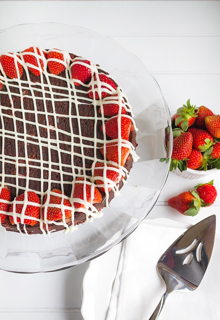 Fudge lover's strawberry truffle cake