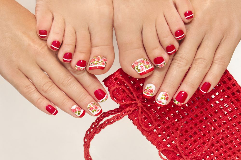 Go red pedicure