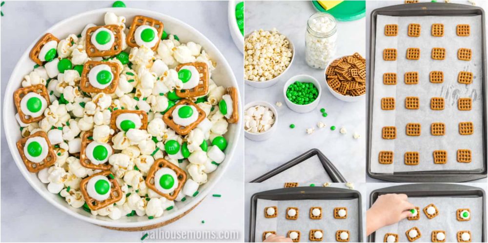 Green eggs and ham snack mix