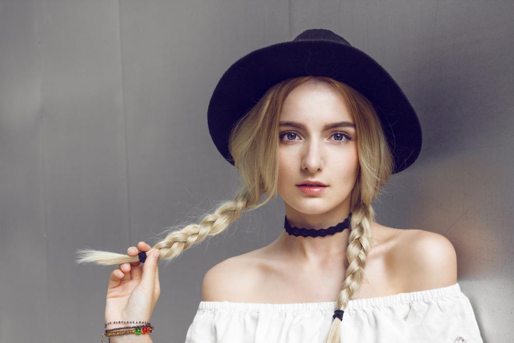 Half braided pigtails