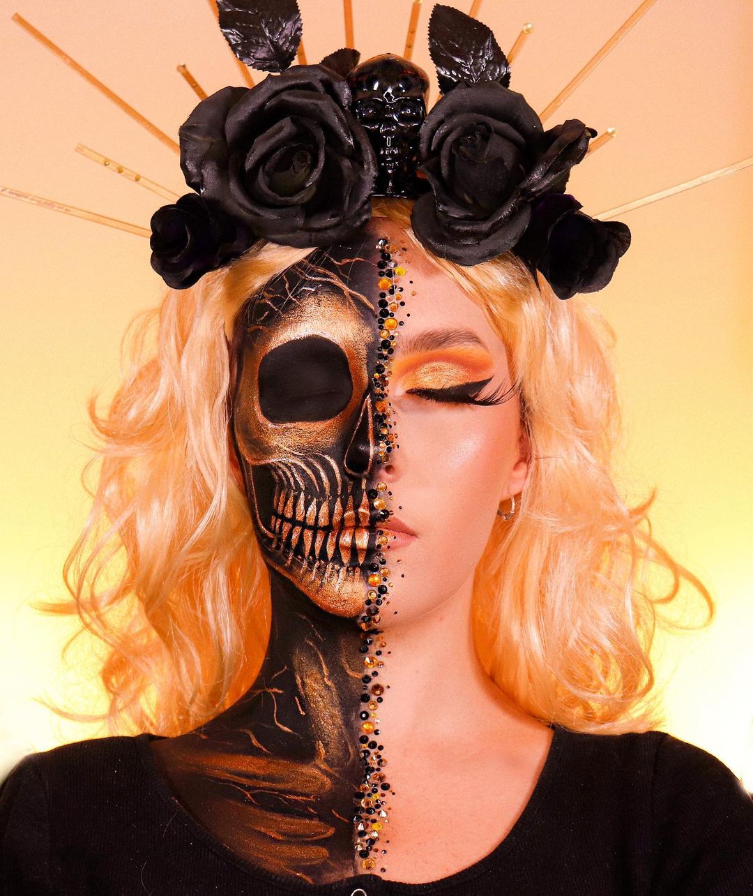 Half face halloween makeup the soul stone