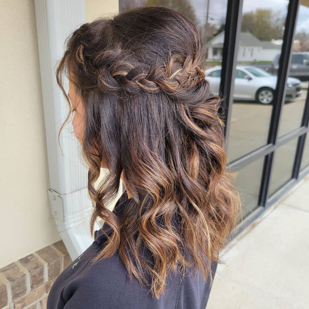 Half updo, half dutch