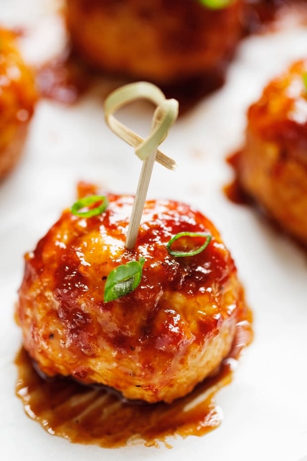 Hawaiian barbecue chicken meatballs