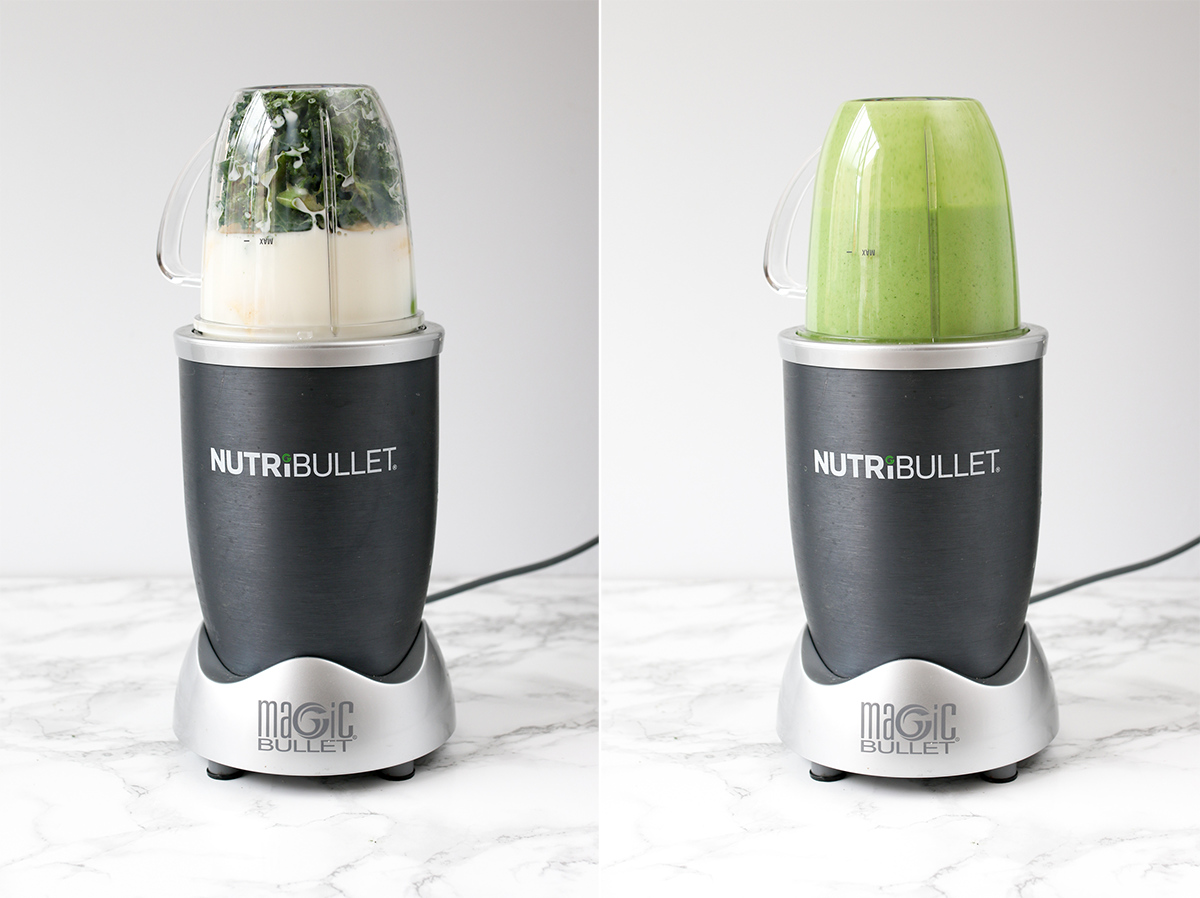 Healthy mint choc chip smoothie step3 collage