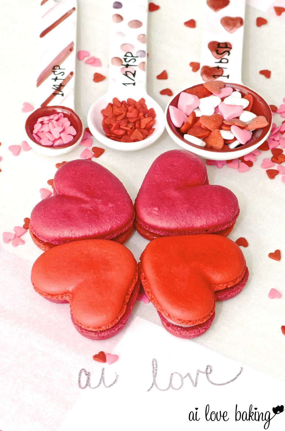 Heart shaped macarons