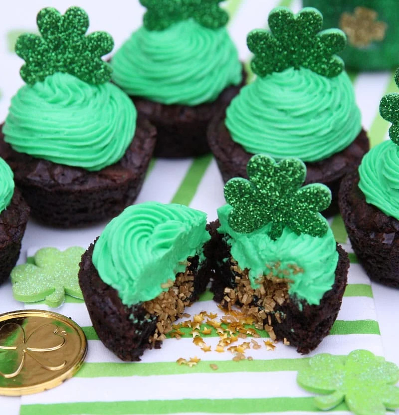 Hidden pot of gold brownie cups