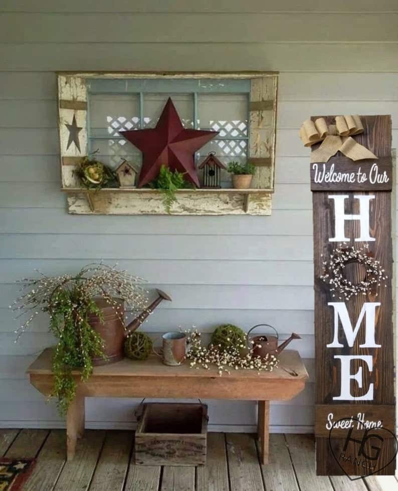 Home porch welcome sign