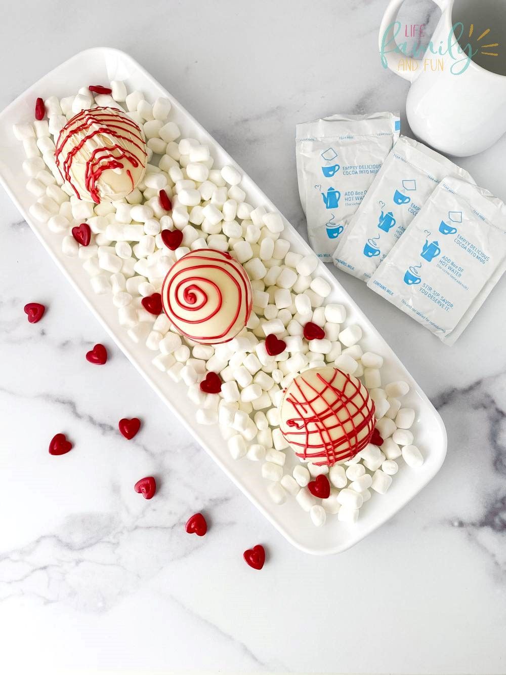 Hot white cocoa bombs