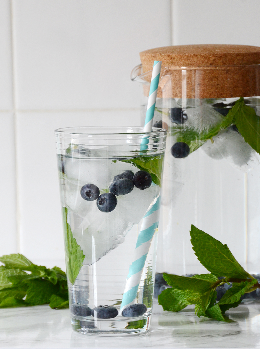 Infused water ideas blueberry mint 2