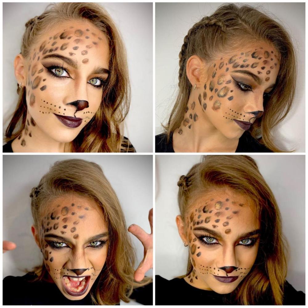 Leopard halloween makeup 