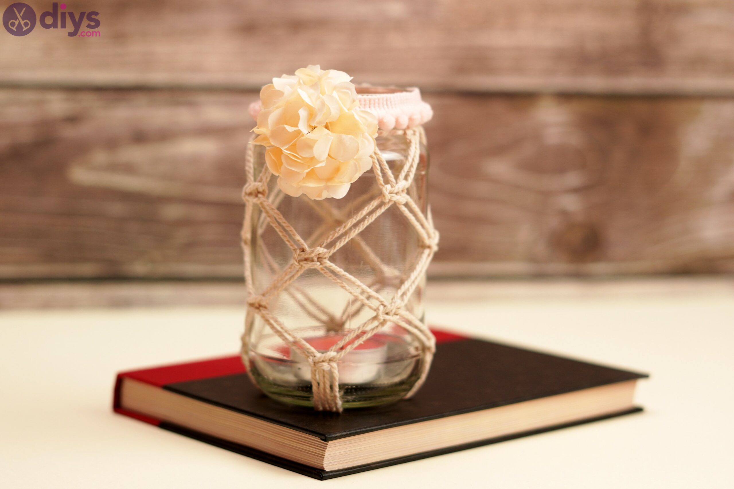 Macrame wrapped mason jar pics (4)