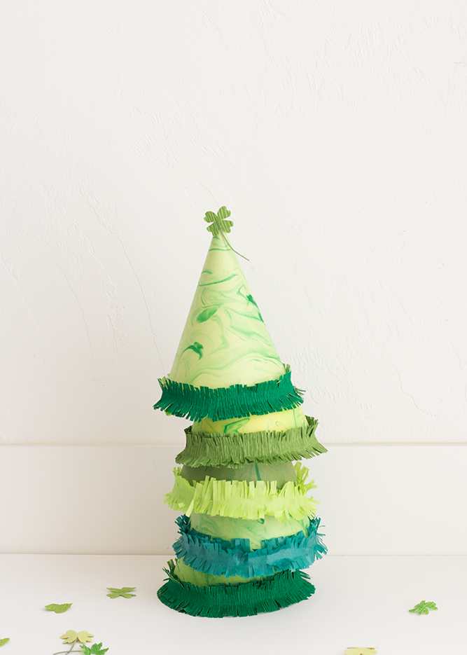 Marbled shamrock party hats