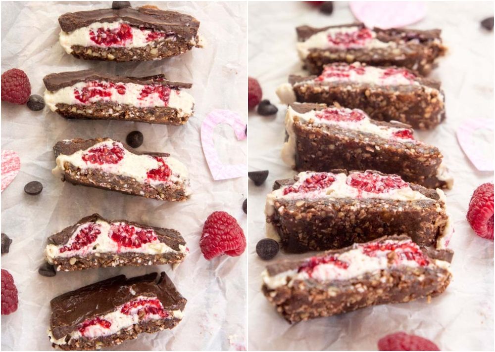 No bake paleo raspberry cheesecake bars