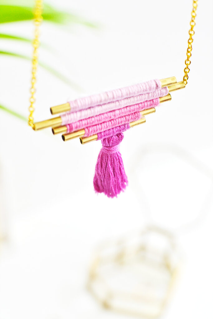 Ombre brass necklace