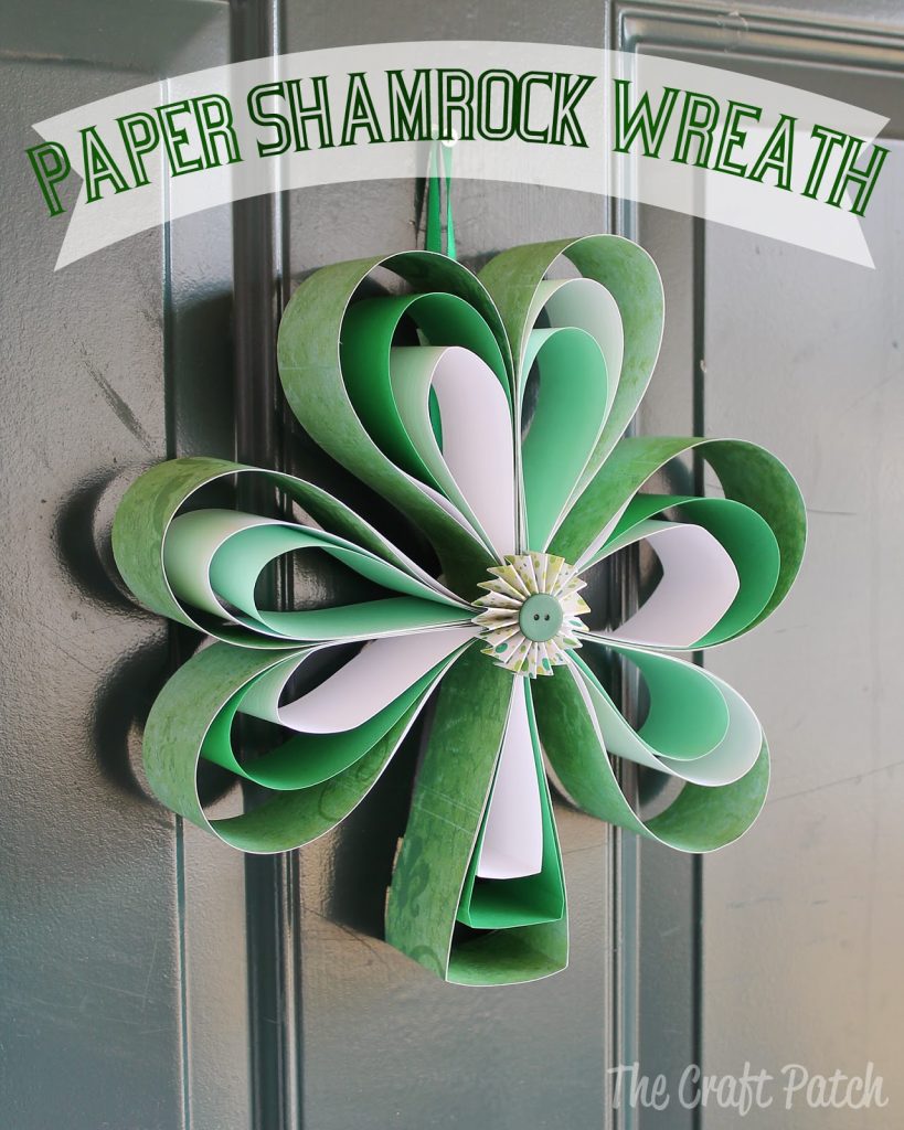 Paper shamrock wreath