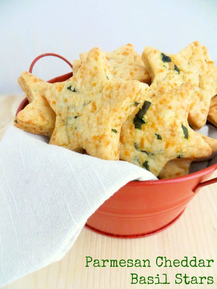 Parmesan cheddar basil stars