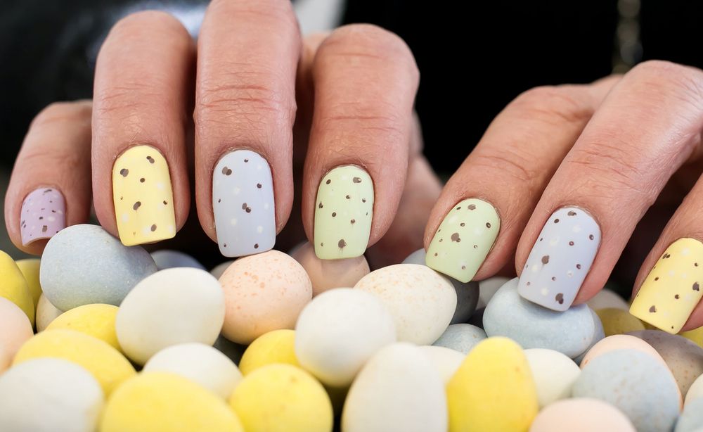 Pastel colors with speckles