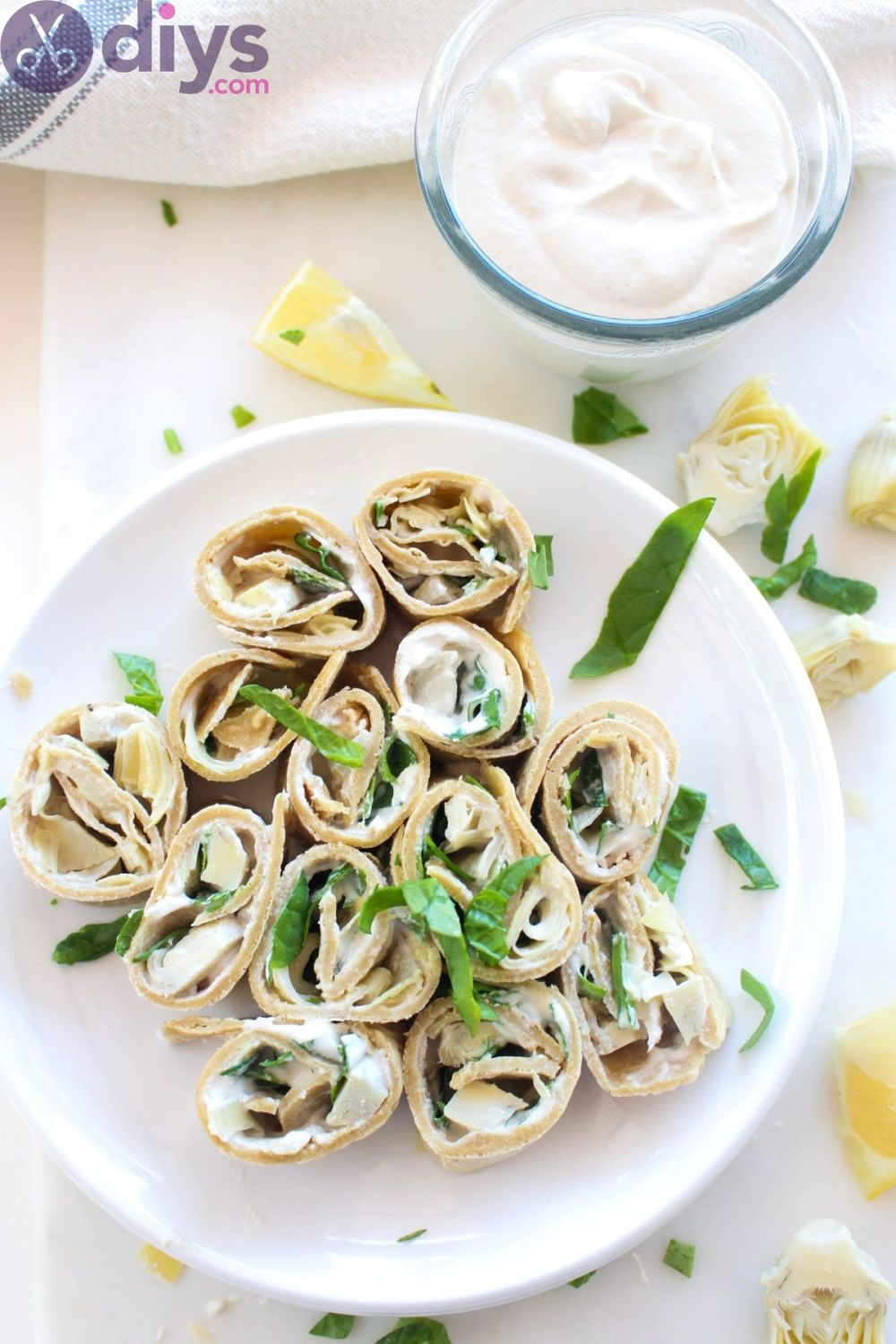 Patrick's day party food spinach artichoke dip rolls