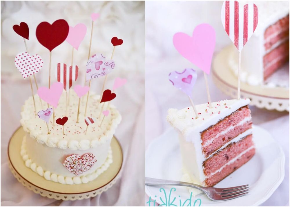 Pink strawberry cake