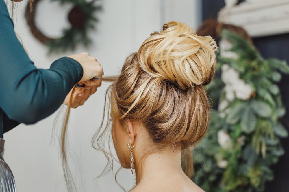 Poufy updos for long hair