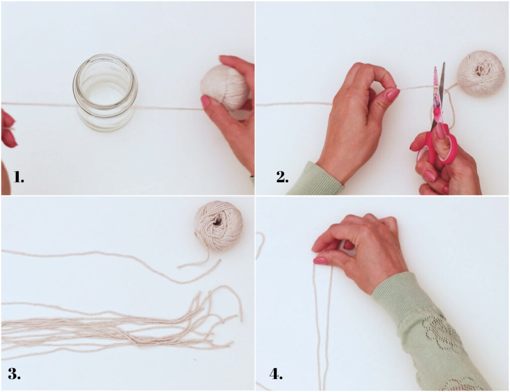 Prepare the macrame yarn