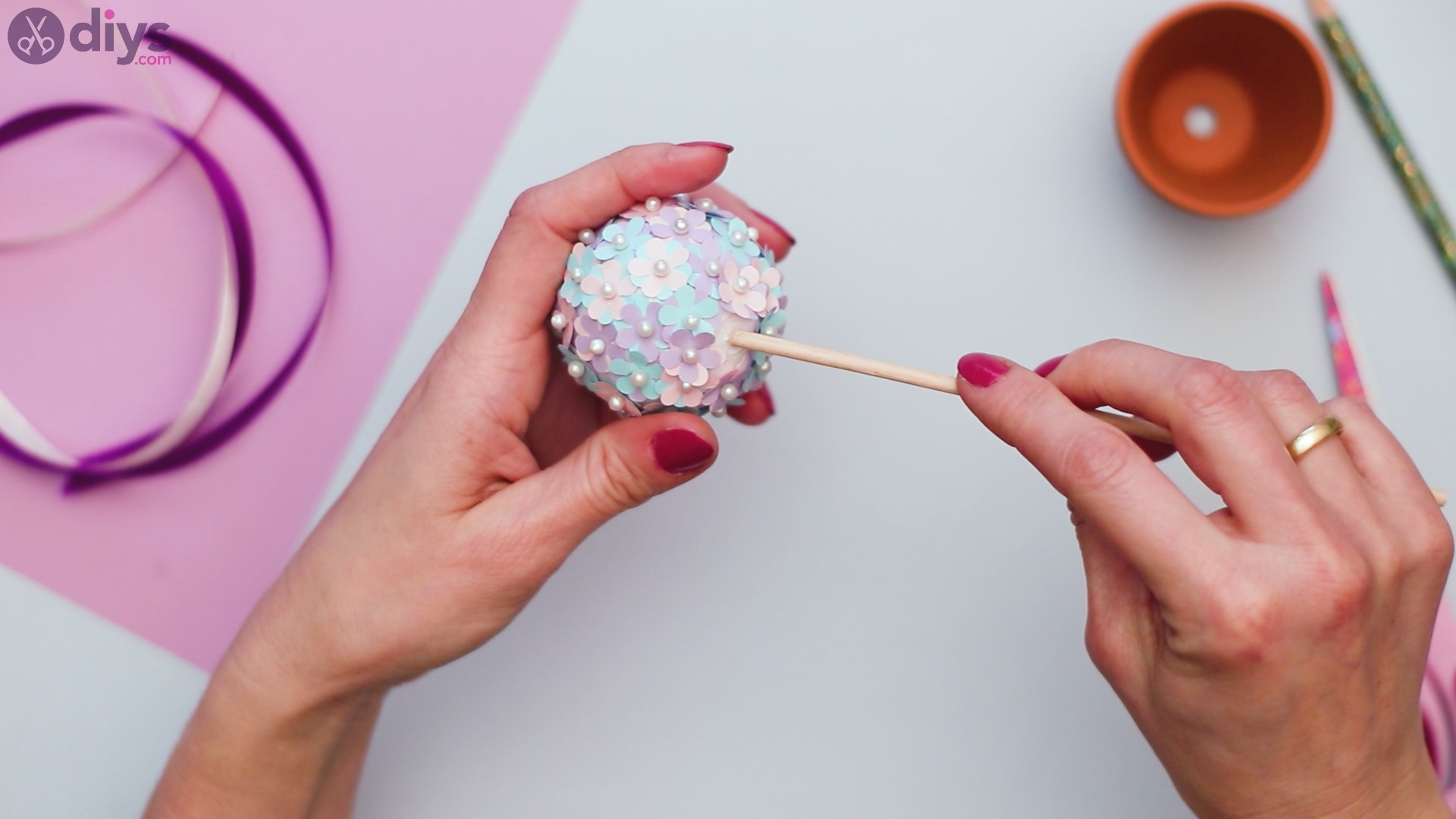 Pretty paper flower ball (12)