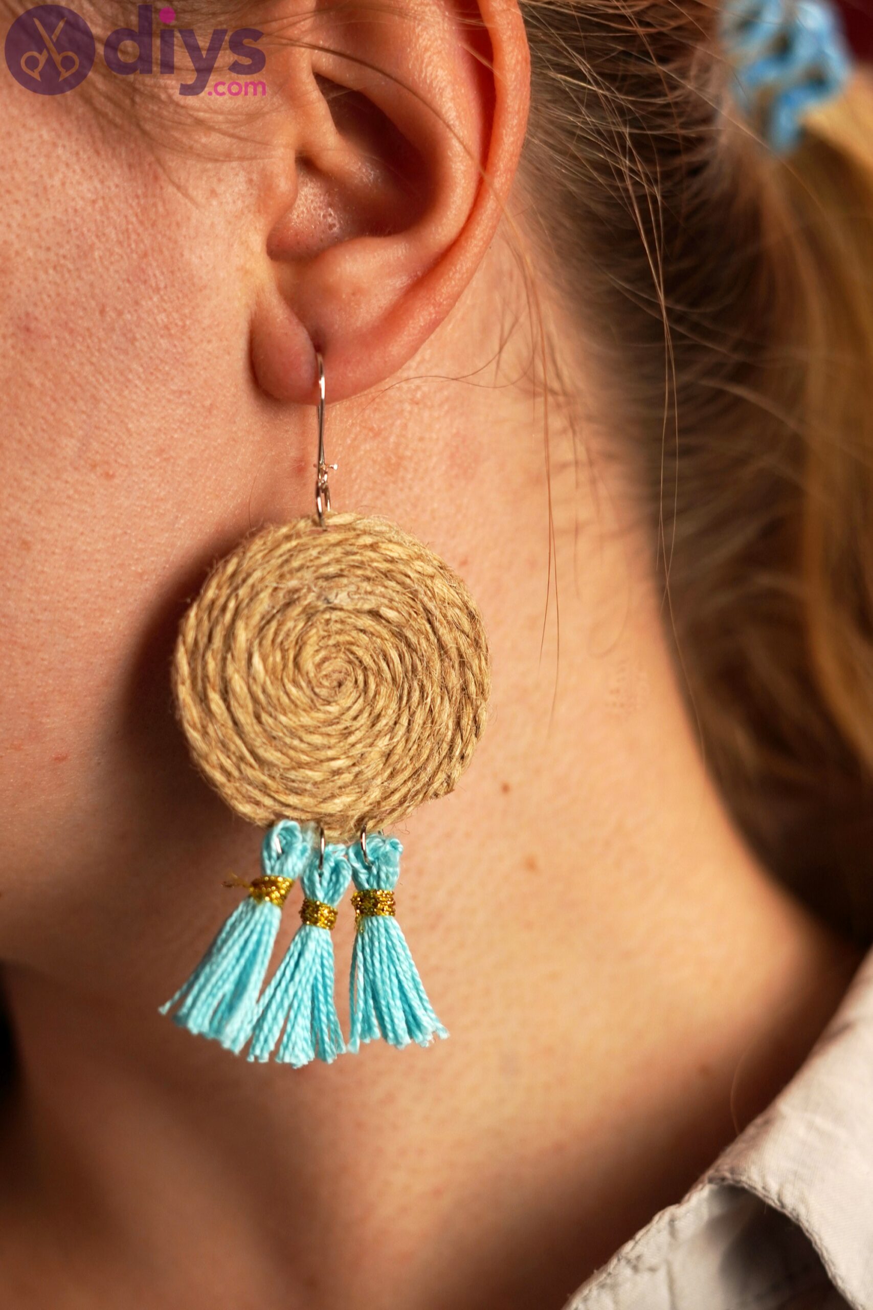 Raffia tassle earrings photos (5)