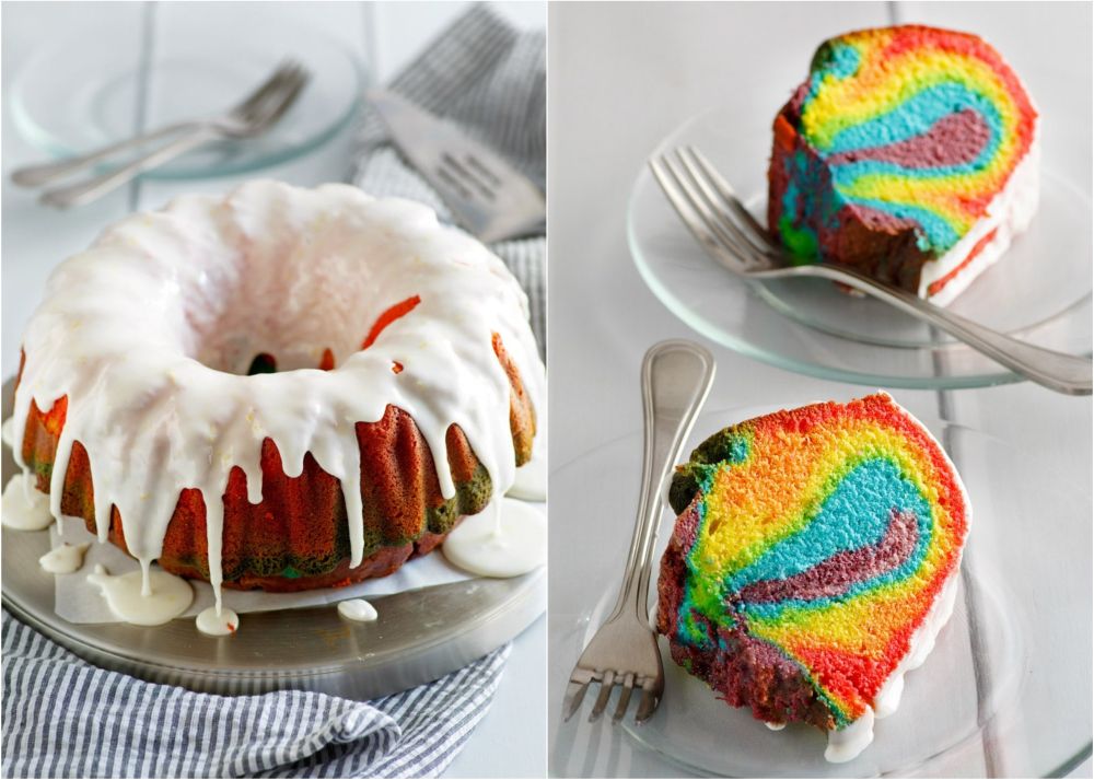 Rainbow bundt cake