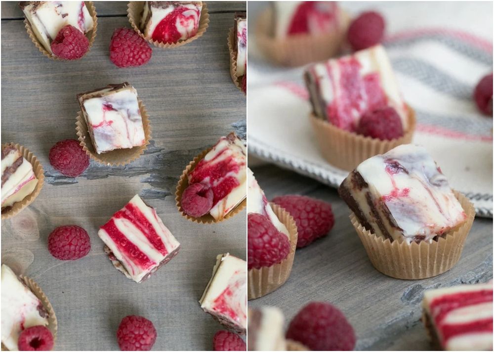 Raspberry marble fudge