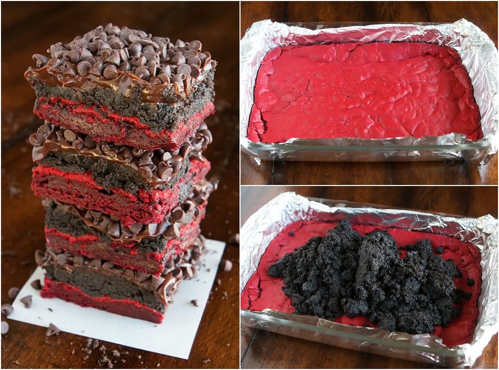 Red velvet oreo truffle brownies