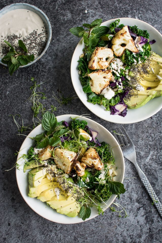 Roasted cauliflower detox bowl