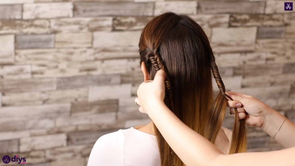 Romantic prom hairstyle tutorial step 2a