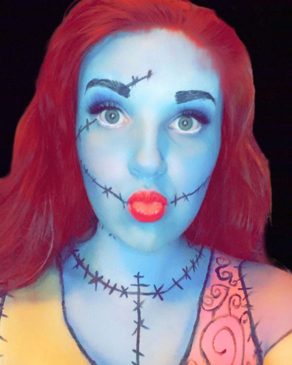 Sally from the nightmare before christmas halloween makeup looks 