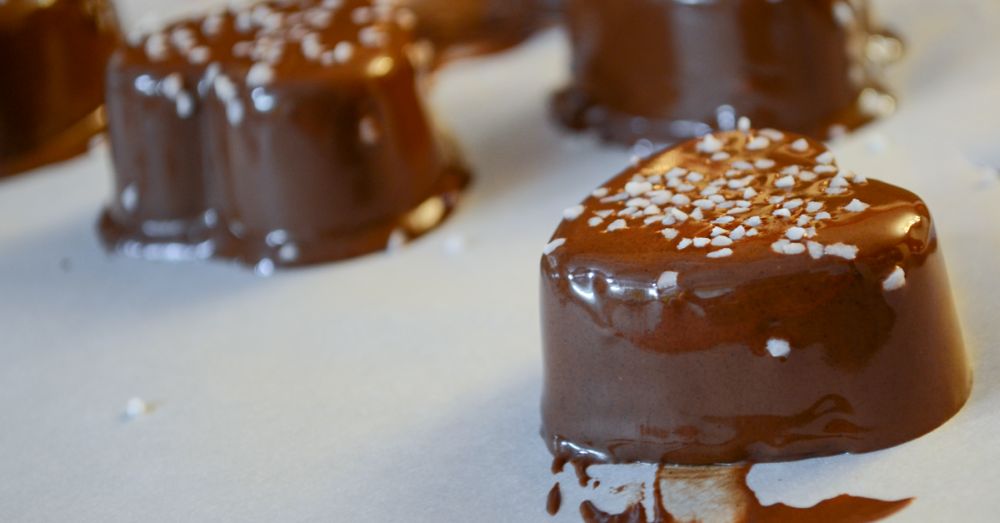 Salted caramel chocolate hearts