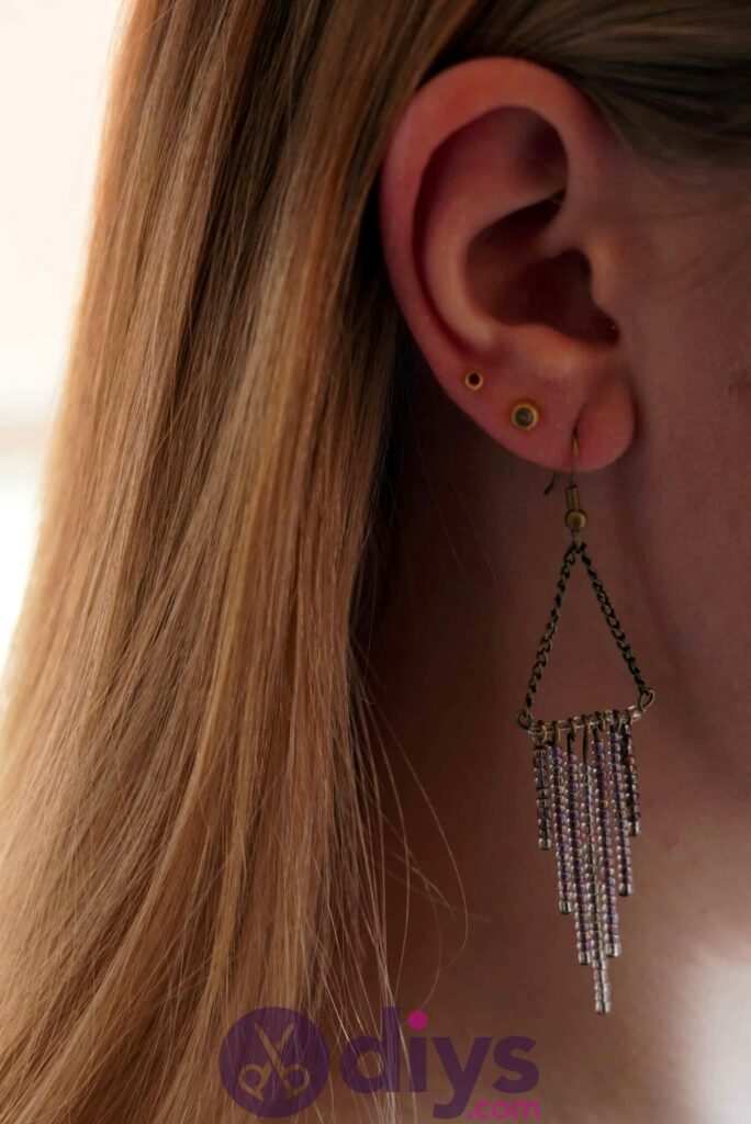 Seed bead fringe earrings