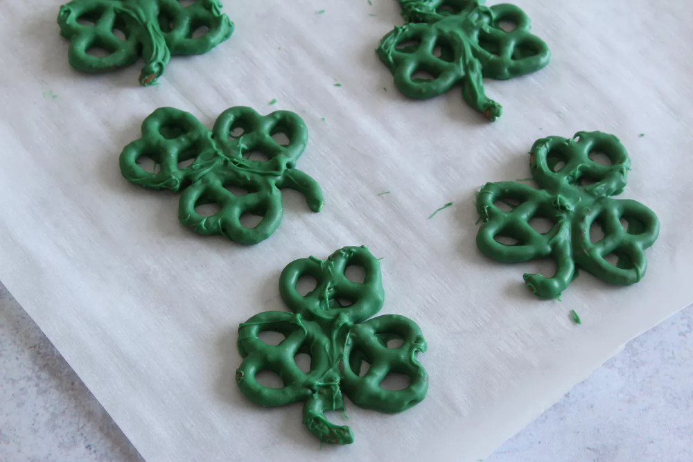 Shamrock pretzels