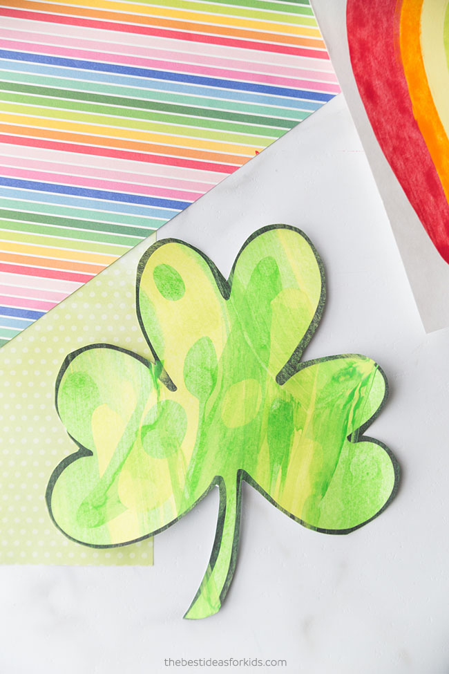 Shamrock scrape painting