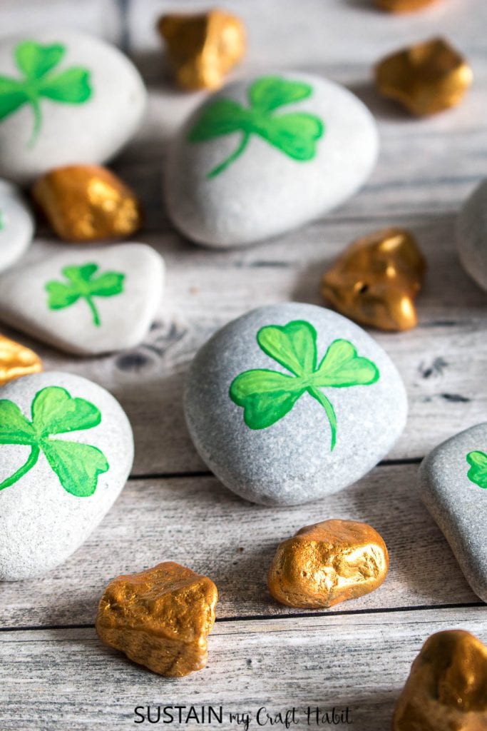 Shamrocks and gold nuggets
