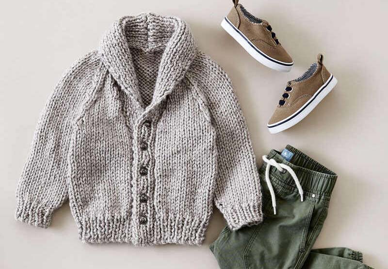 Shawl collar cardigan beginner knitting pattern