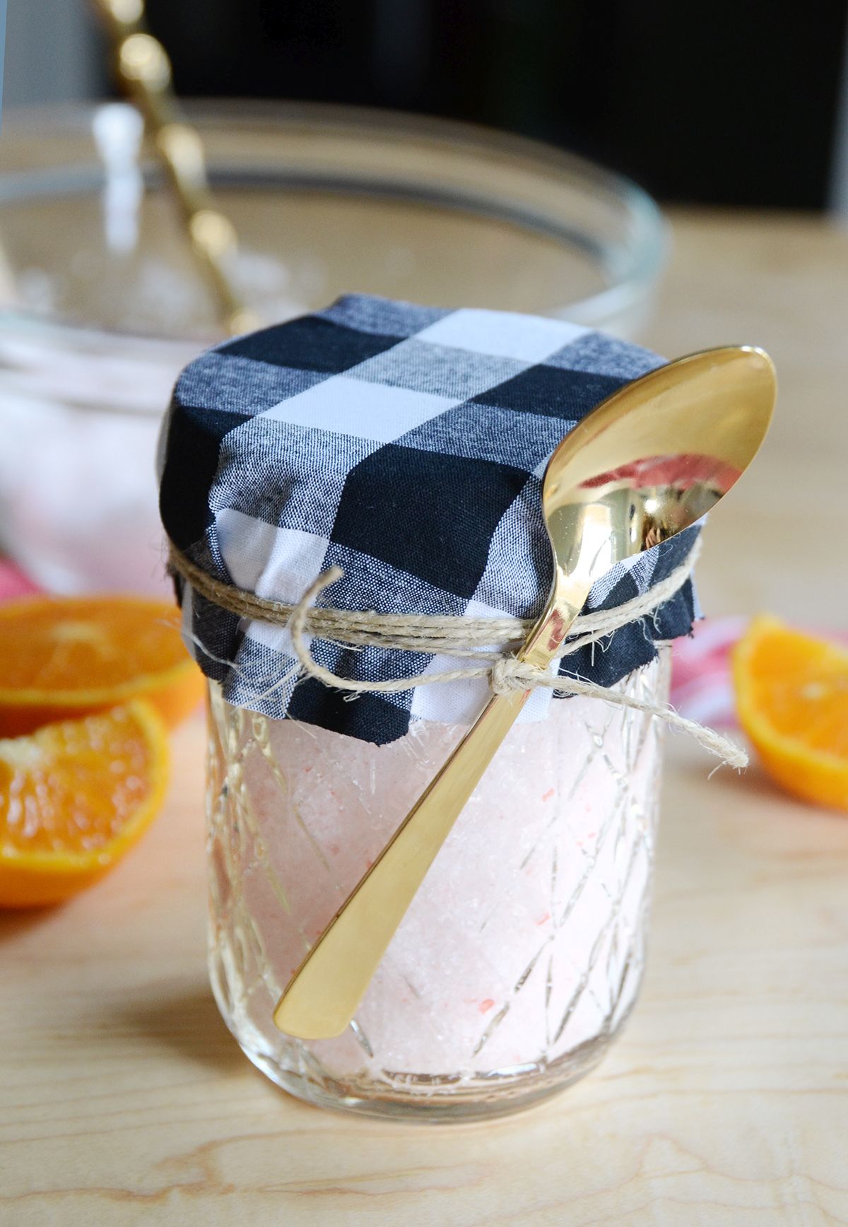 Simple scented diy bath salts gift idea
