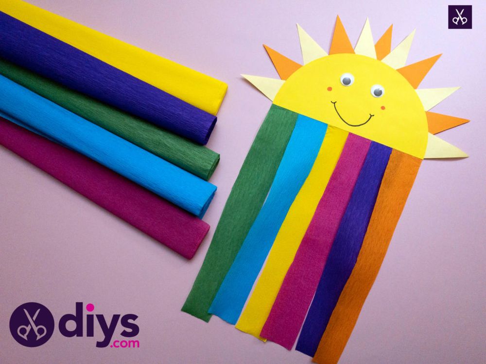 St patrick's day painting ideas rainbow paper sun