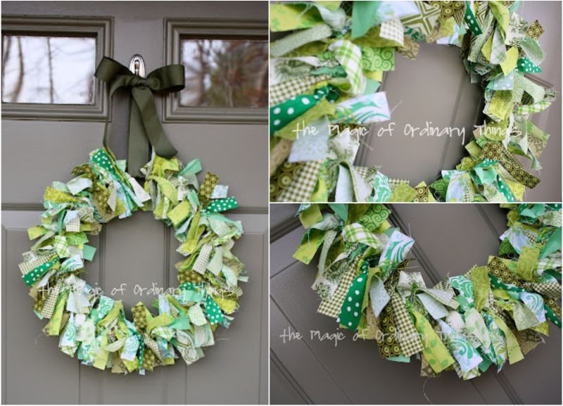 St patty's rag wreath