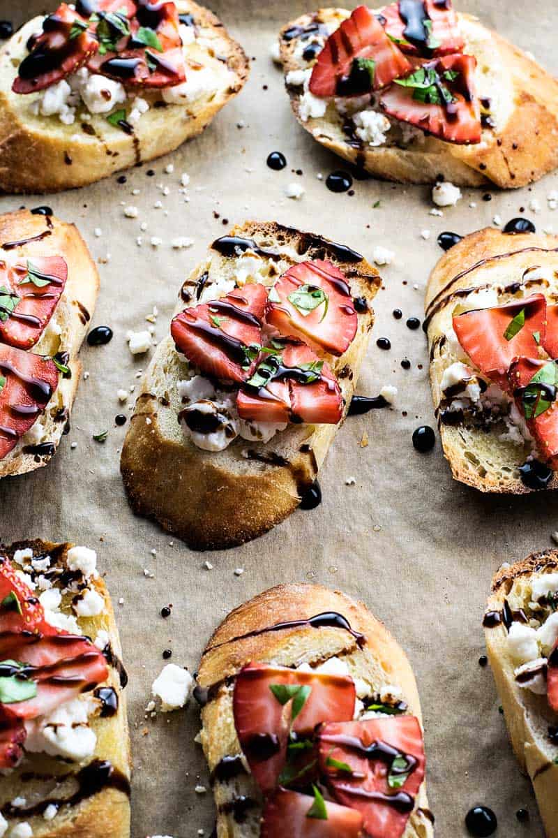 Strawberry and goat cheese bruschetta