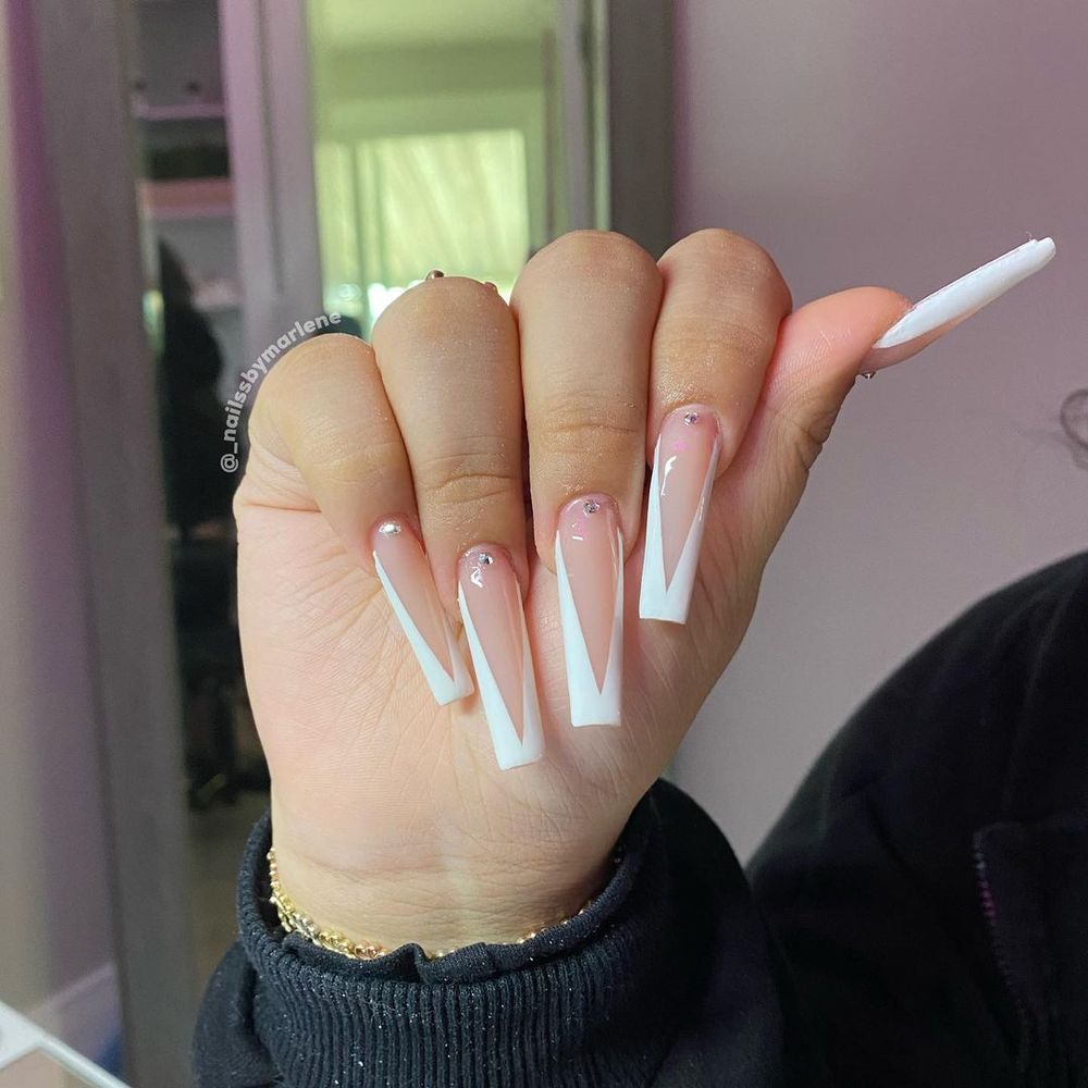 Studded pink valentine's day nails