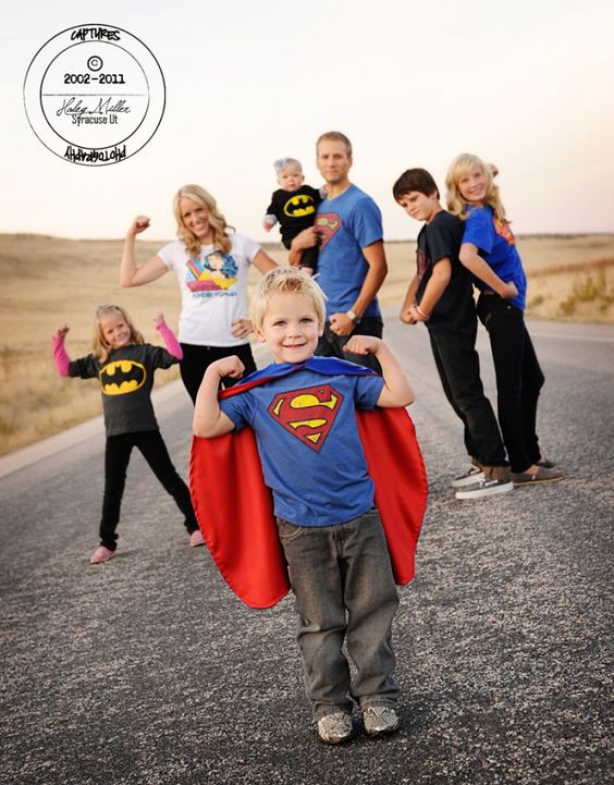 Super hero family photoshoot