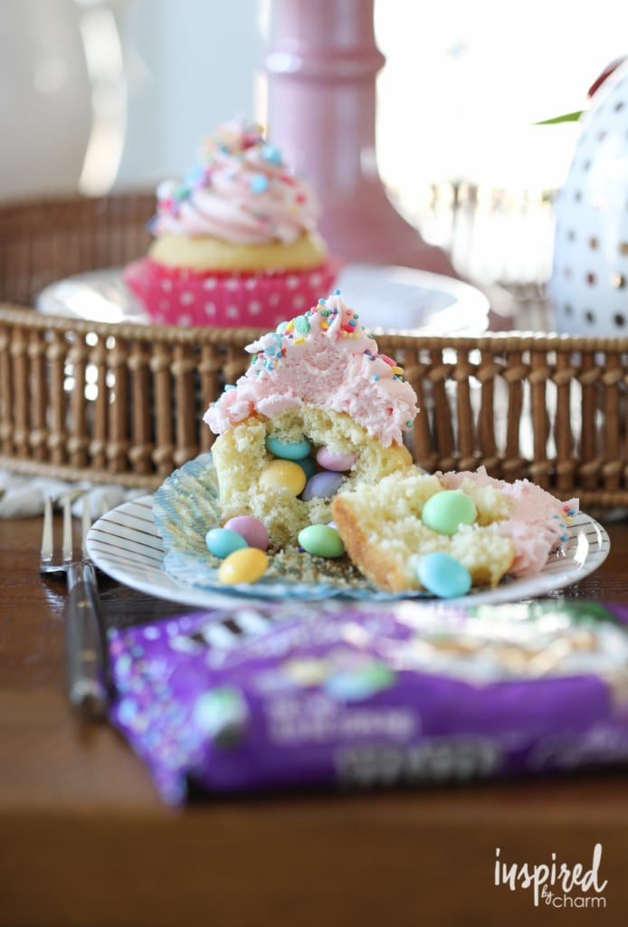 Surprise inside colorful cupcakes